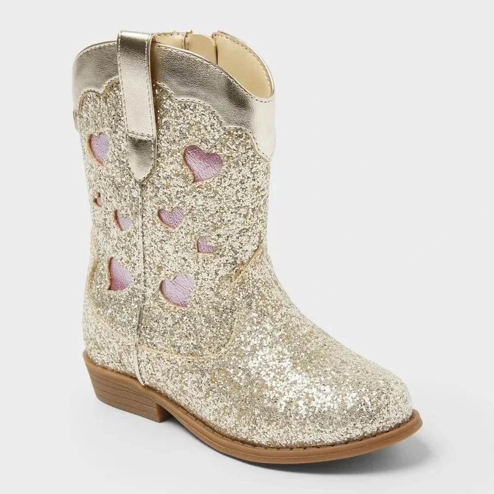 Baby Girl Dallas Western Boots by Cat & Jack Gold Size 6 New With Tags